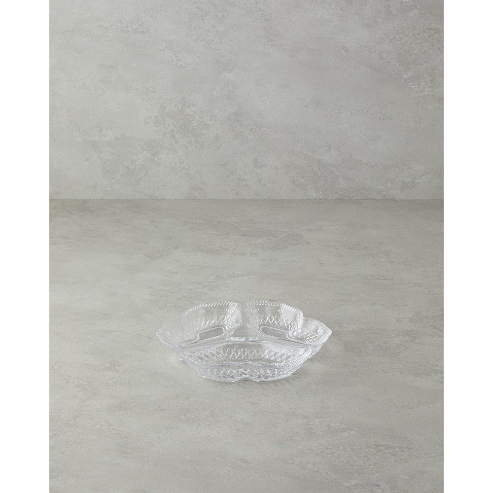 English Home Triple Cam 3 Bölmeli Çerezlik Şeffaf Cam 20x20 cm