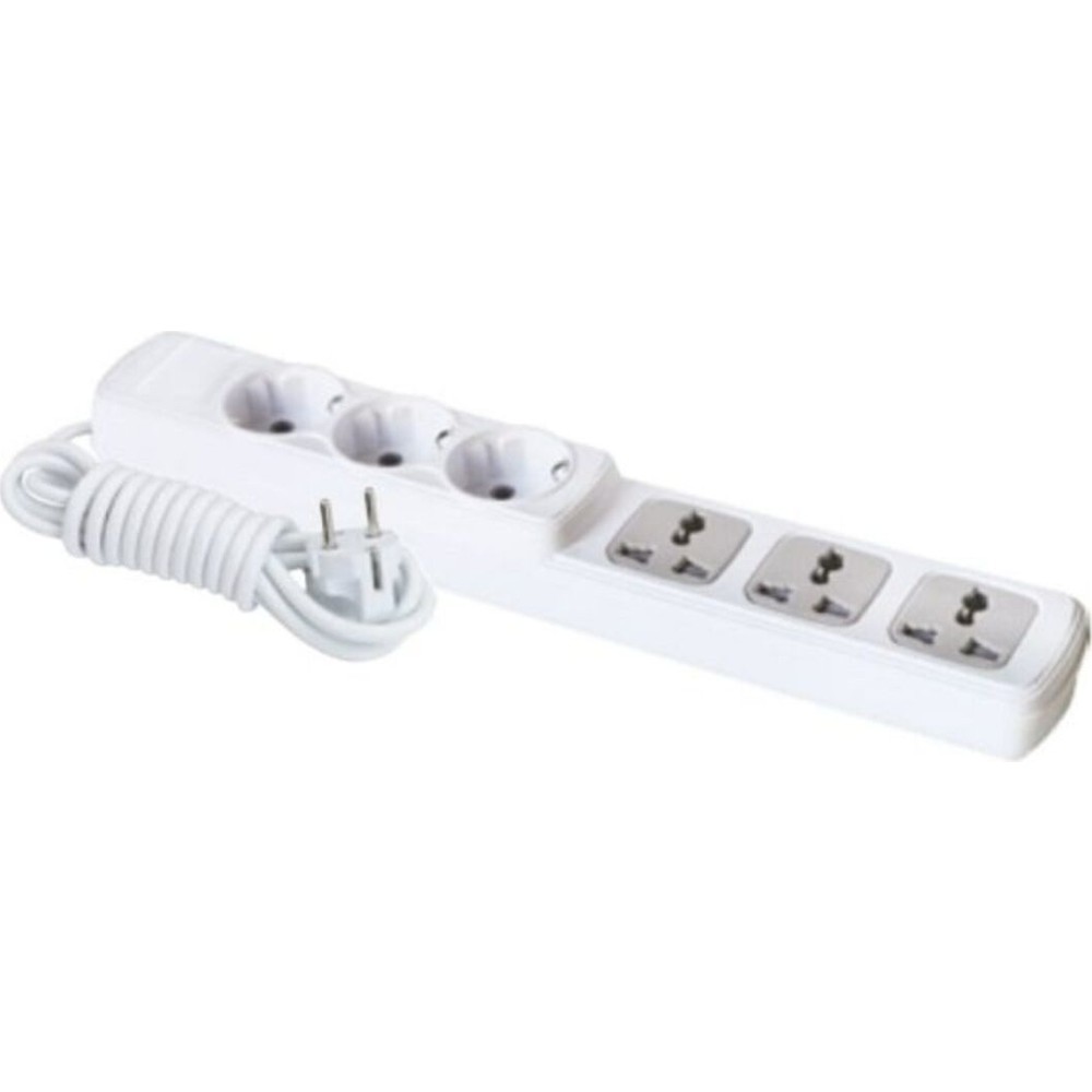 F301A – 3+3 Universal Grup Priz 2 Metre | Kompakt Çoklu Priz Çözümü
