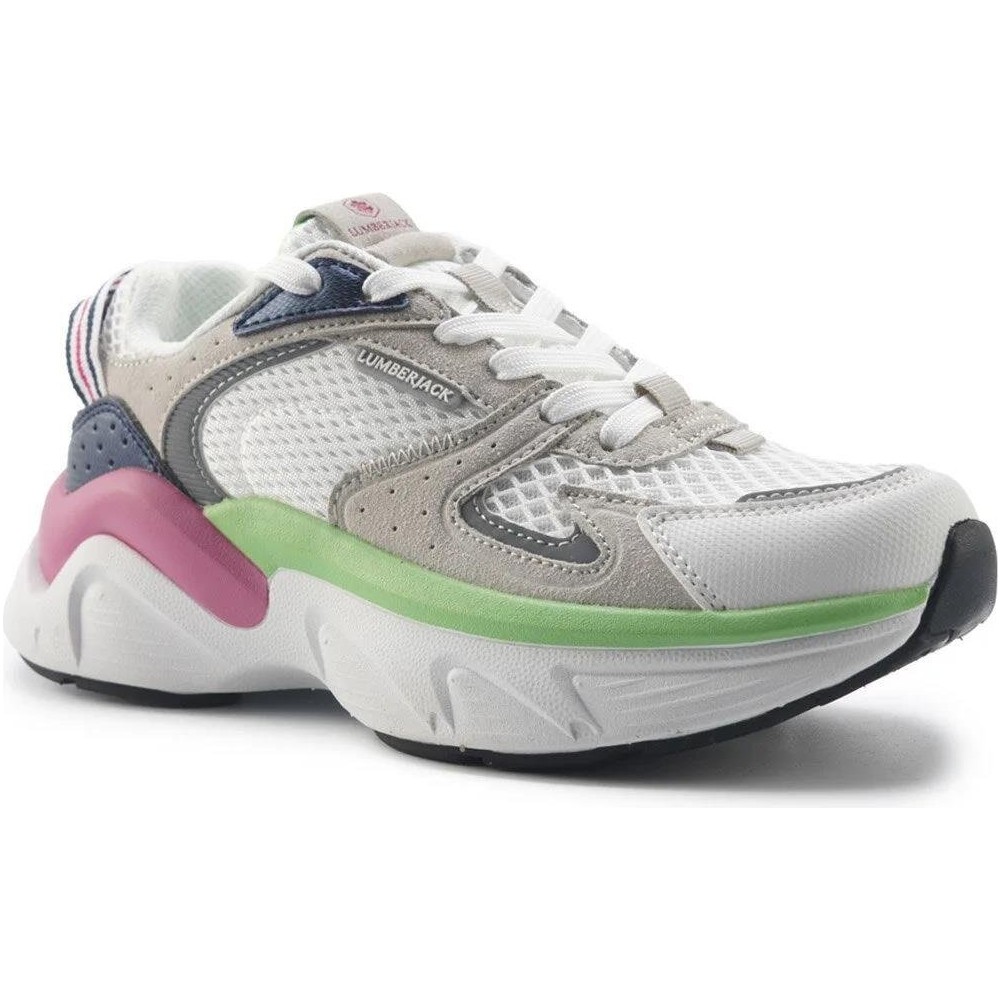 Lumberjack Kadınlar İçin LEAF 5FX Beyaz Sneaker Düz Tabanlı Suni Deri ve MESH Konfor Sunar