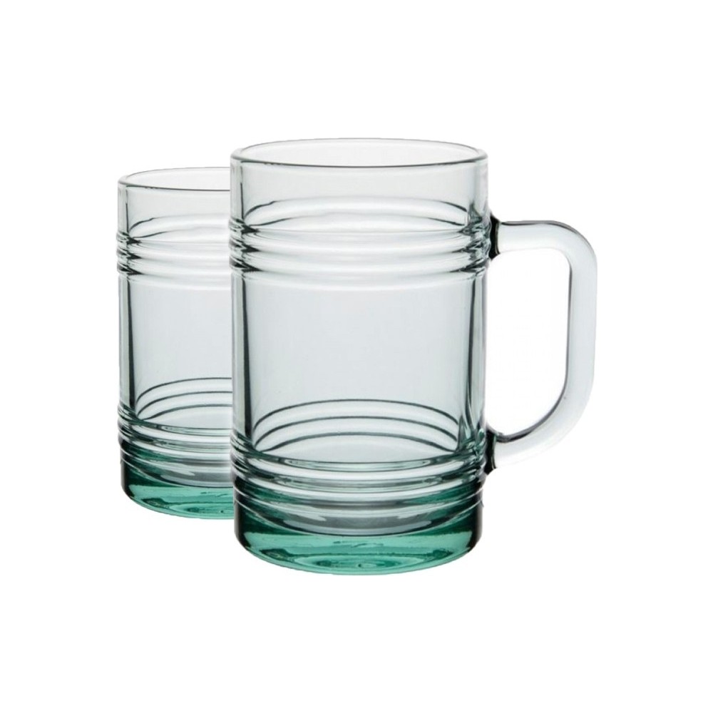 55673 Aware Tın Can 400 ml Cam 2li Kulplu Çay Kahve Meşrubat Bardağı Takımı