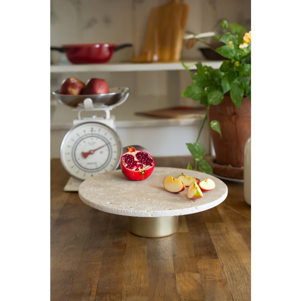Akayev Traverten 28 cm Metal Ayaklı Sunumluk