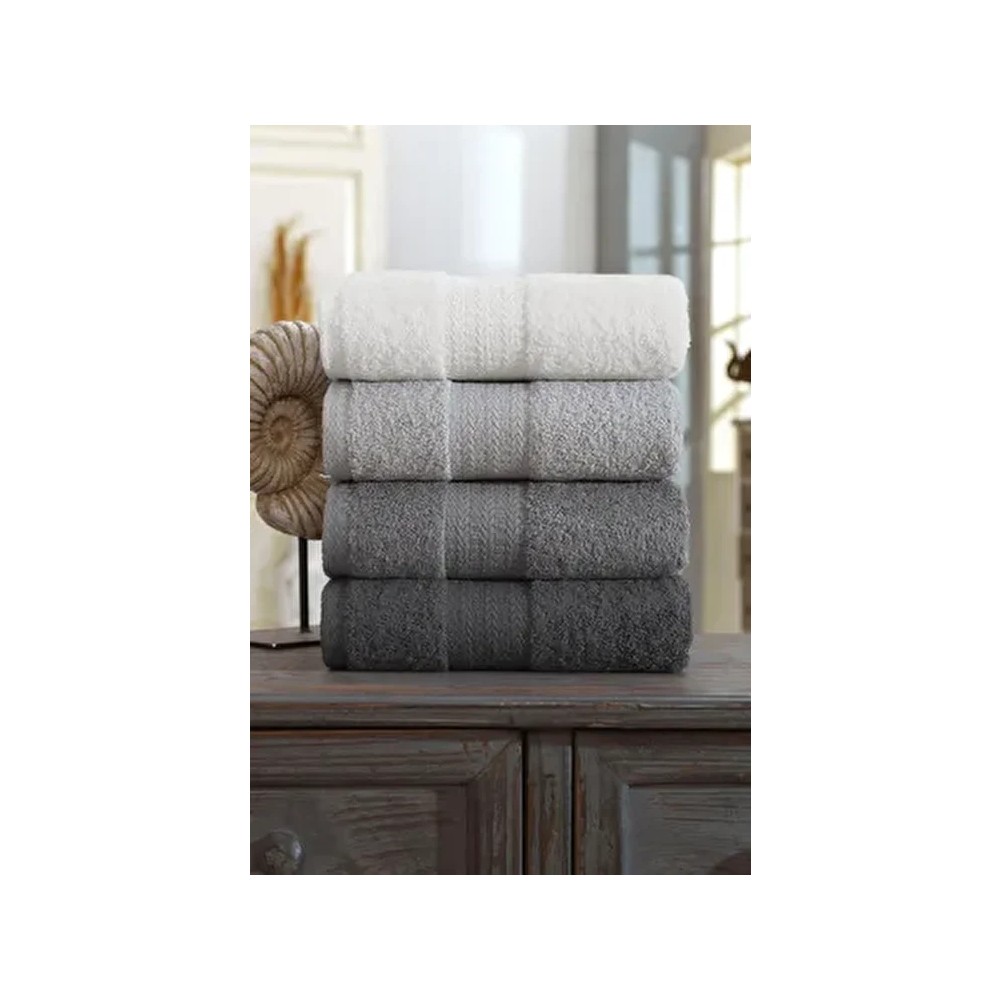 Casnack Veronica Small 4'lü Havlu Seti Pamuklu 50X90 cm Saç Örgü Desenli