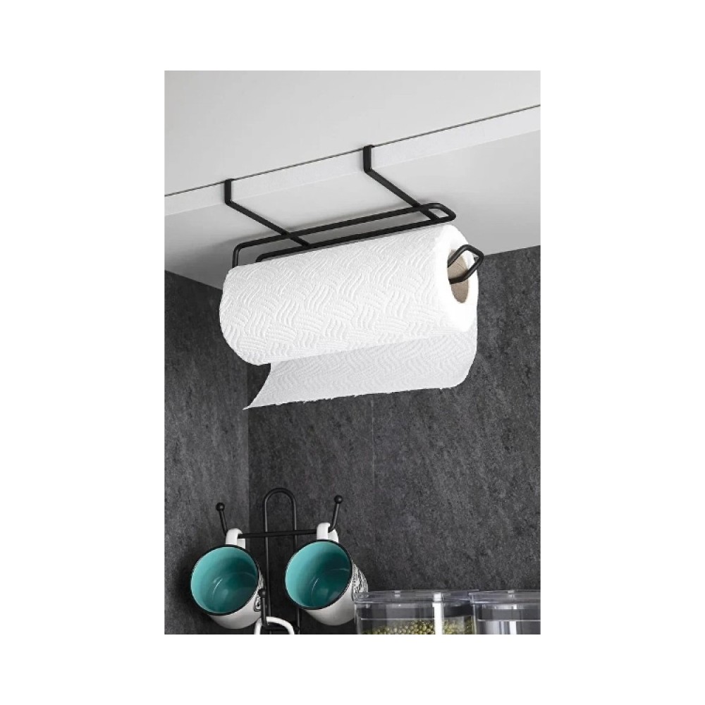 Cocoloco Home Siyah Metal Dolap İçi Kağıt Havluluk Askı Kolay Temizlenebilir Modern Stil 28 cm