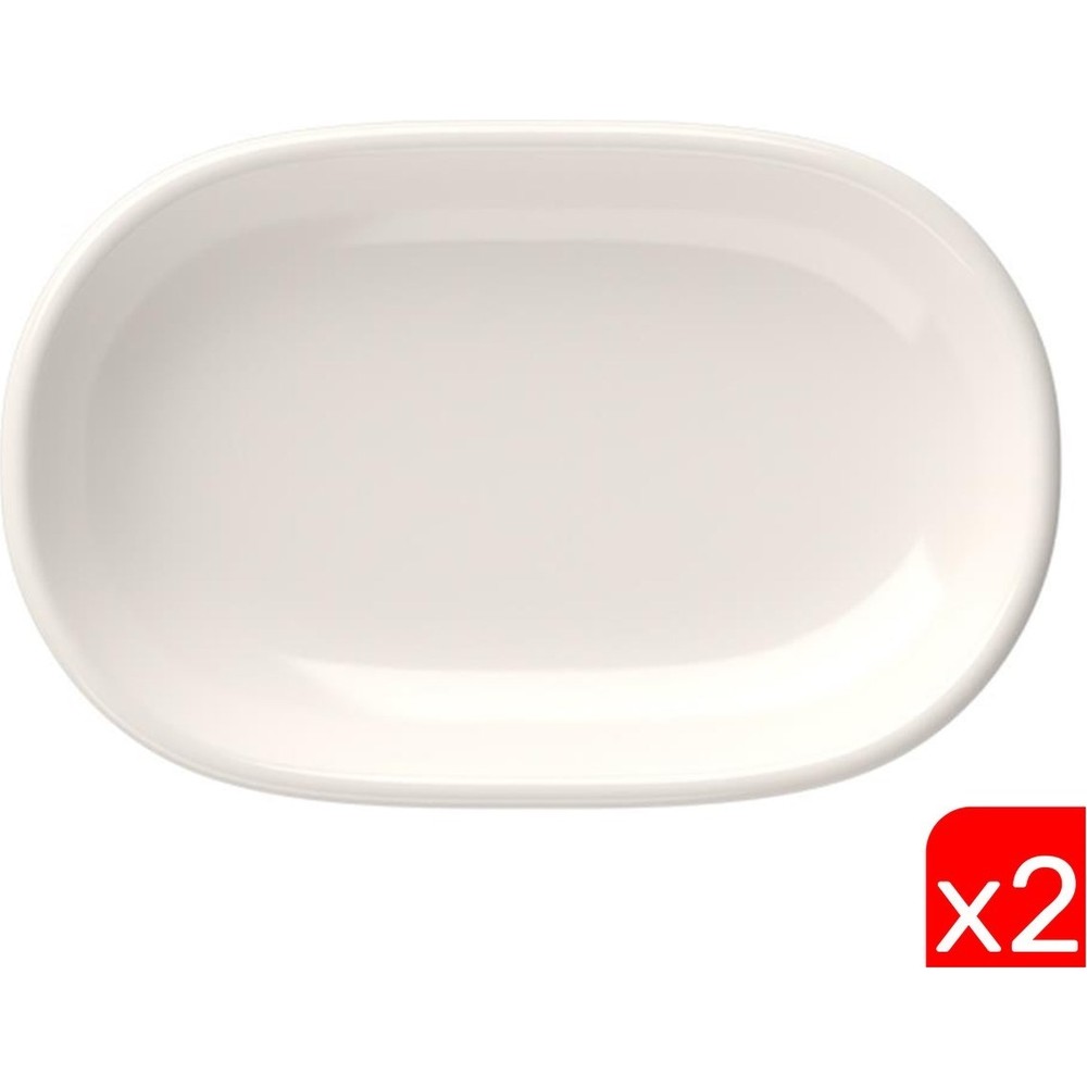 Tabak Evi Porselen Magnus Oval Kayık Tabak 18X11X2,50CM 2 Li