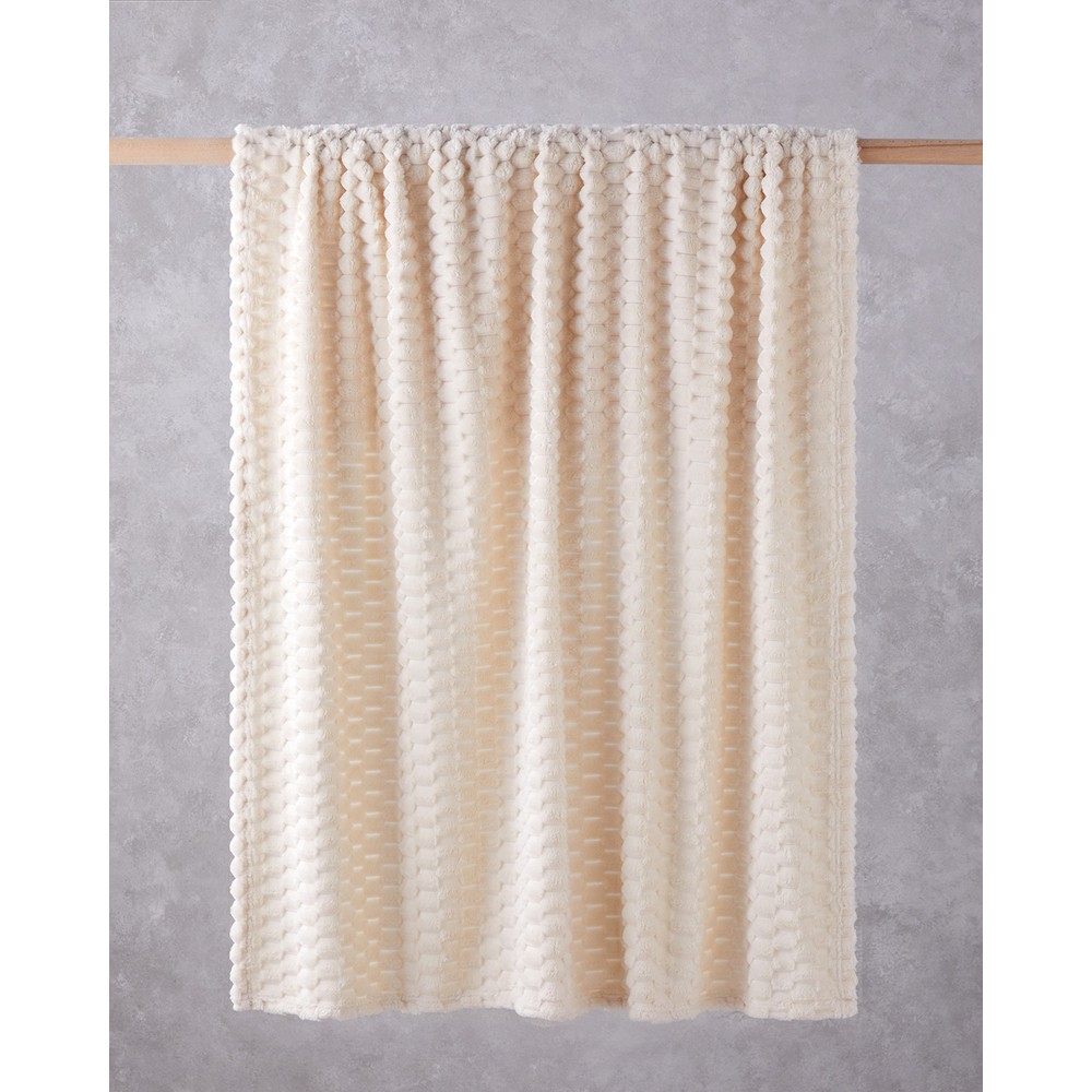 Tiny Bubbles Jakarlı Wellsoft Tv Battaniye 120X160 cm Krem