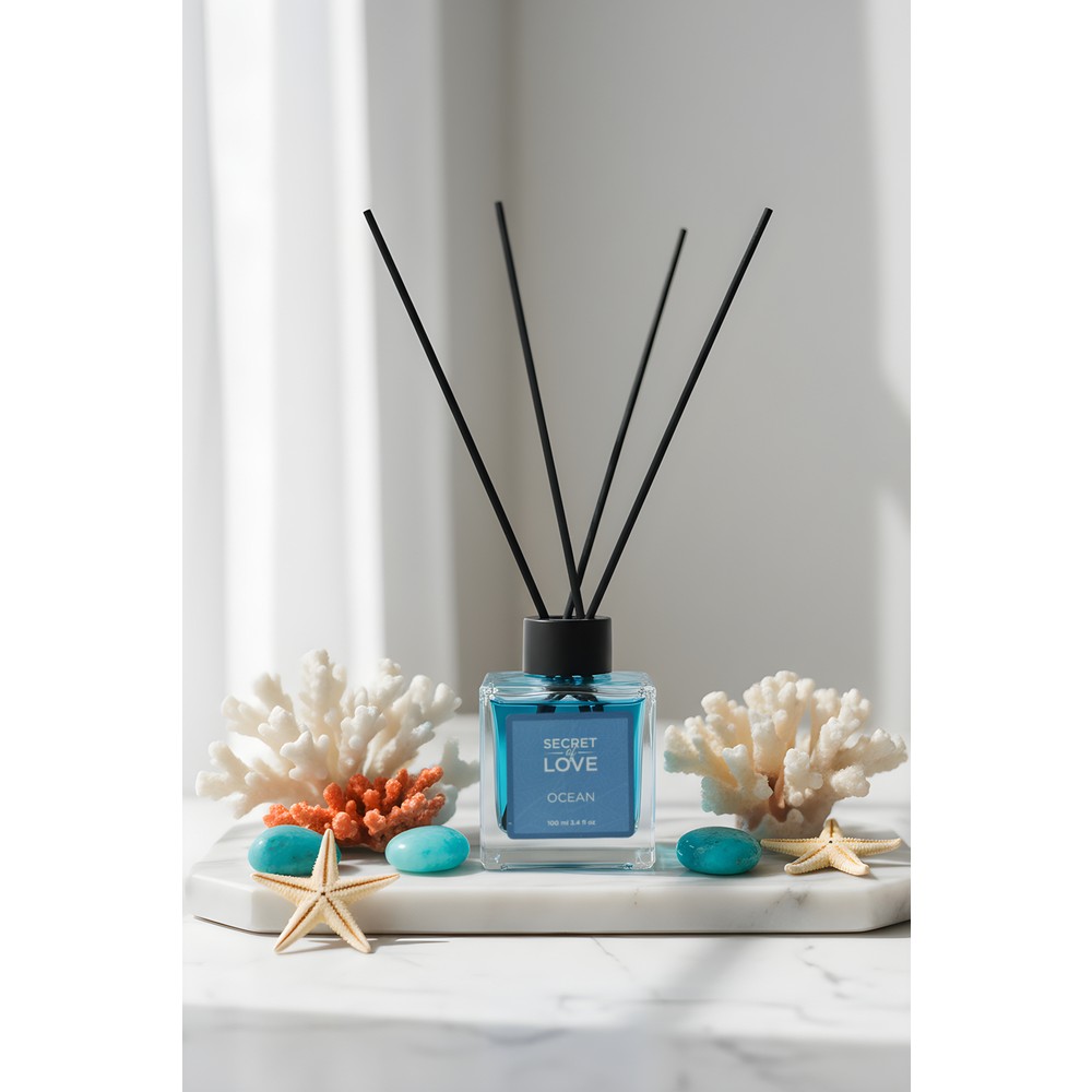 Secret of Love Çubuklu Oda Kokusu Okyanus 100 ml Ferahlatıcı Etkili Bambu Malzeme