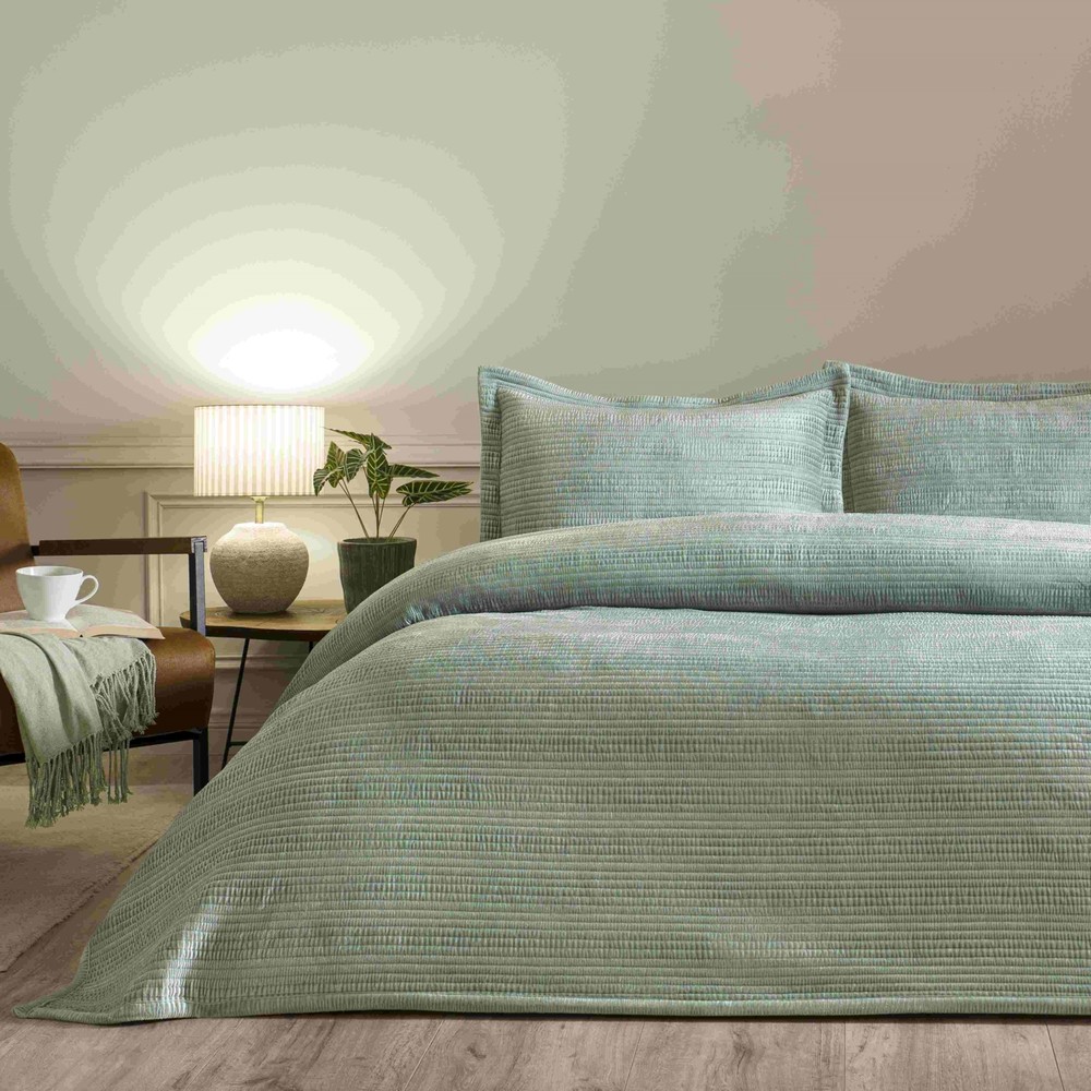 Linens Velona Çift Kişilik Yatak Örtüsü Seti Yeşil