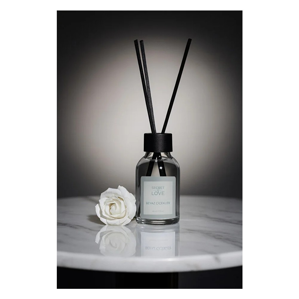 Secret of Love Beyaz Çiçekler Tekli Oda Kokusu Çubuklu 50ml Bambu Malzemeli Ferahlatıcı