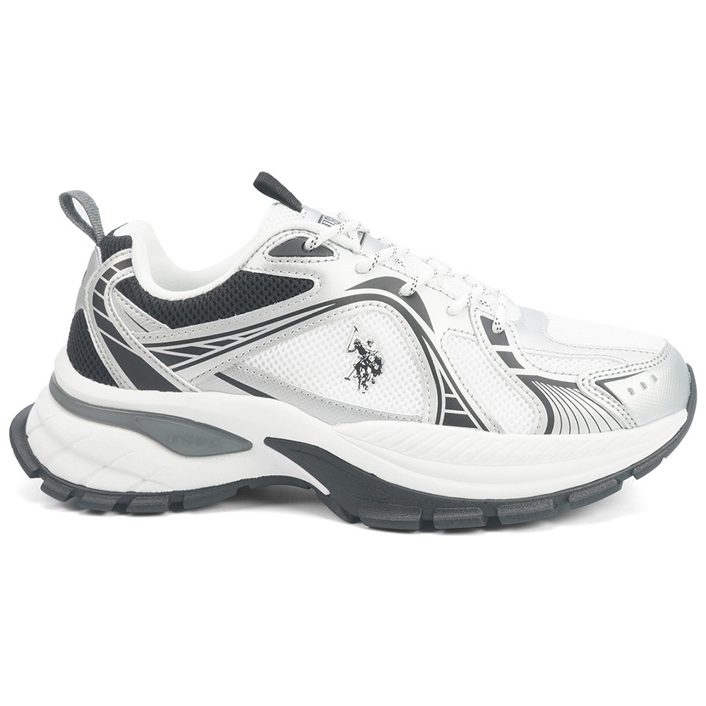 Beyaz U.s. Polo Assn. Kadın Sneakers Düz Taban Tekstil Malzeme ile Günlük Stilde