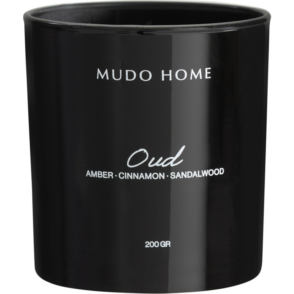 Mudo Home Kokulu Mum Dreamy Black Oud 200 gr Siyah Renkli Amber ve Tarçın Özellikli