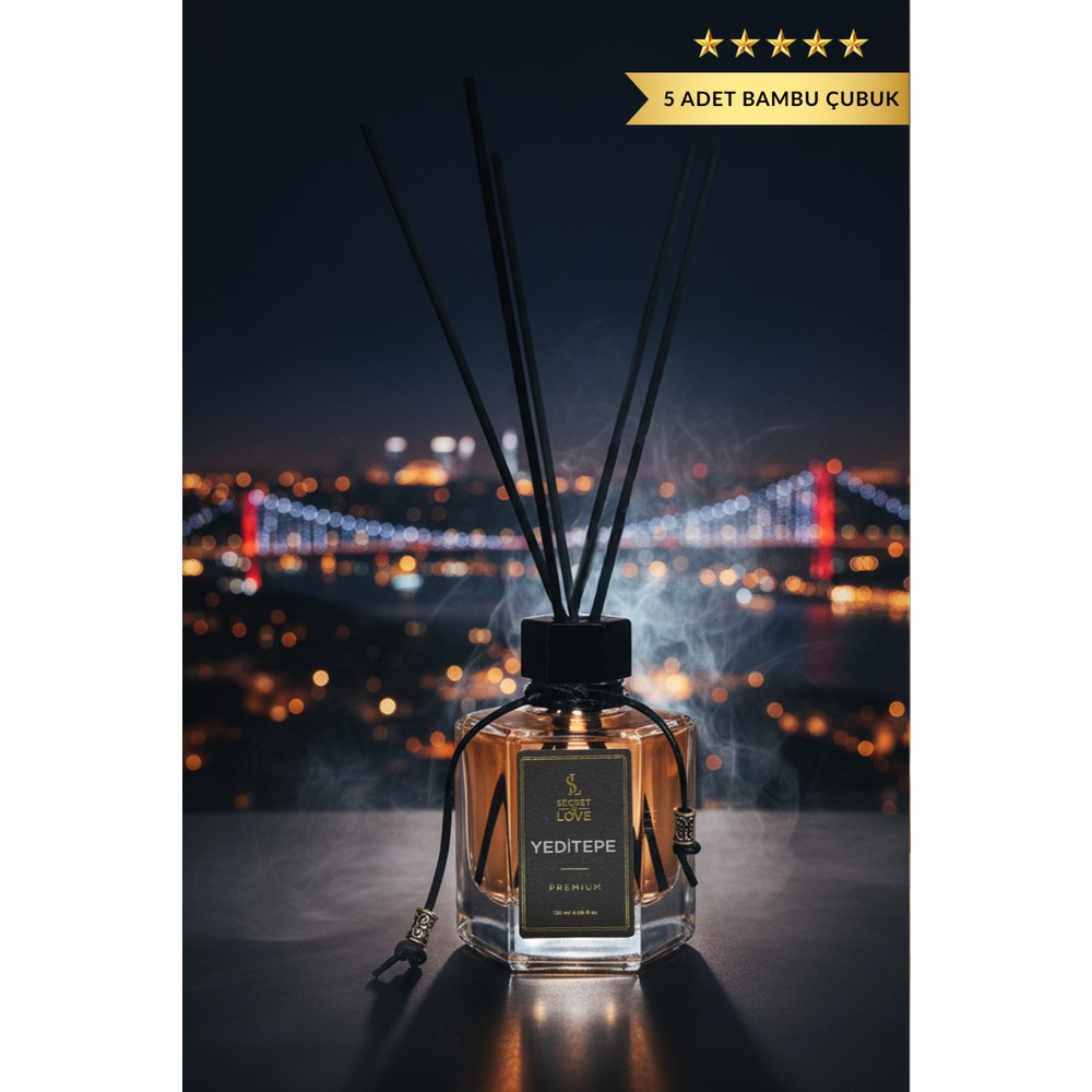 Secret of Love Yeditepe Premium Çubuklu Oda Kokusu 120 ml – Uzun Kalıcı, Misk & Sedir Notaları - Boğaz Gecesi Esintisi