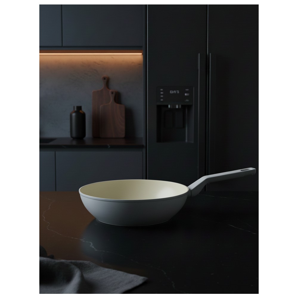 Jumbo Swiss Crystal Light Grey Wok Tava 28 cm