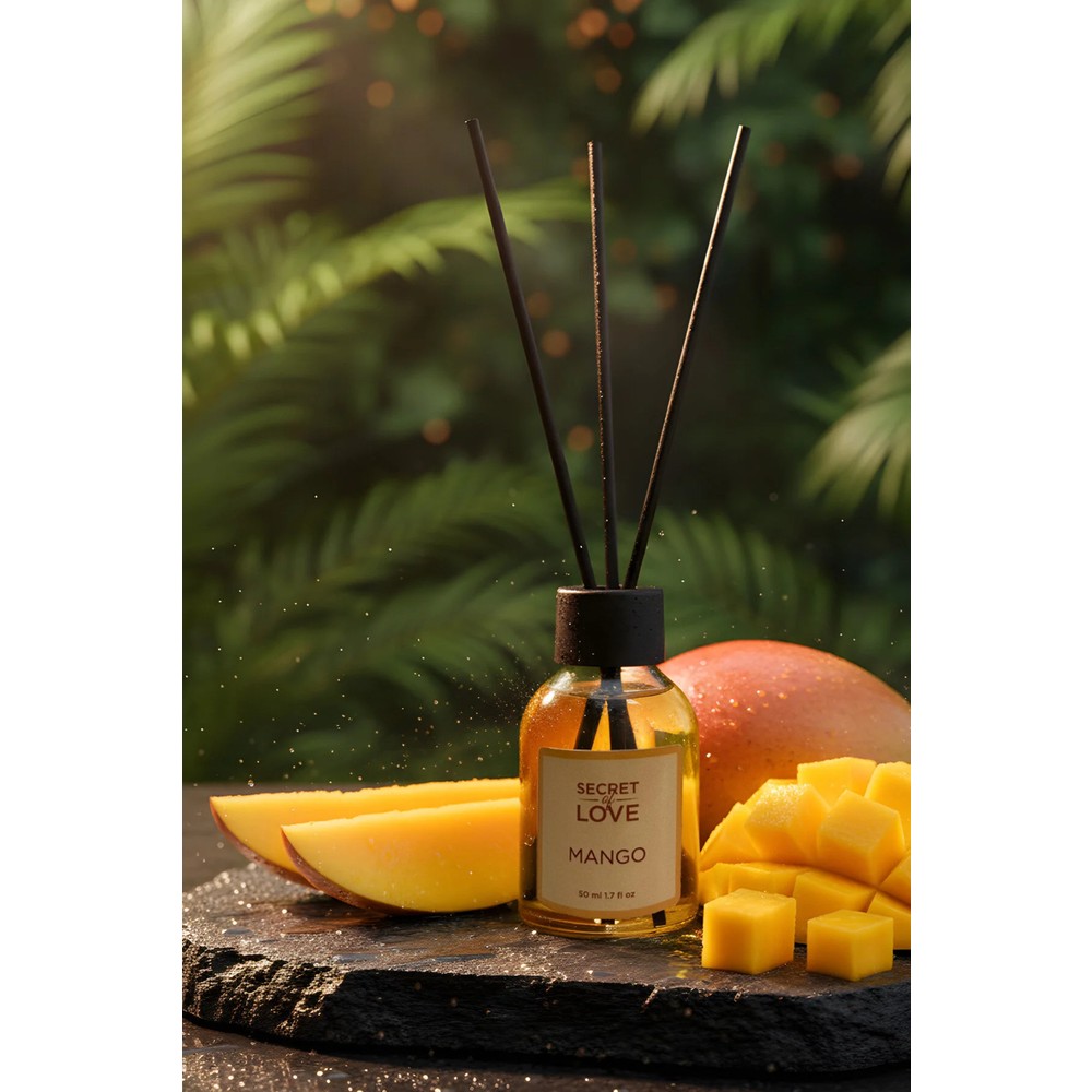 Secret of Love Mango Oda Kokusu Çubuklu 50ML Cam Malzemeden Çok Amaçlı Ferahlatıcı