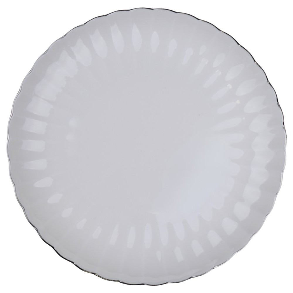 Kütahya Porselen Bone Luz Platin Fileli Pasta Tabağı 21CM Tekli