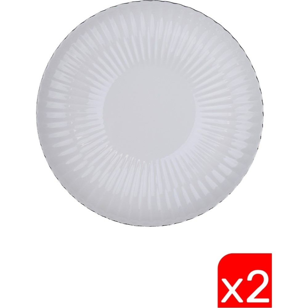 Kütahya Porselen Bone Luz Platin Fileli Servis Tabağı 27CM 2 Li