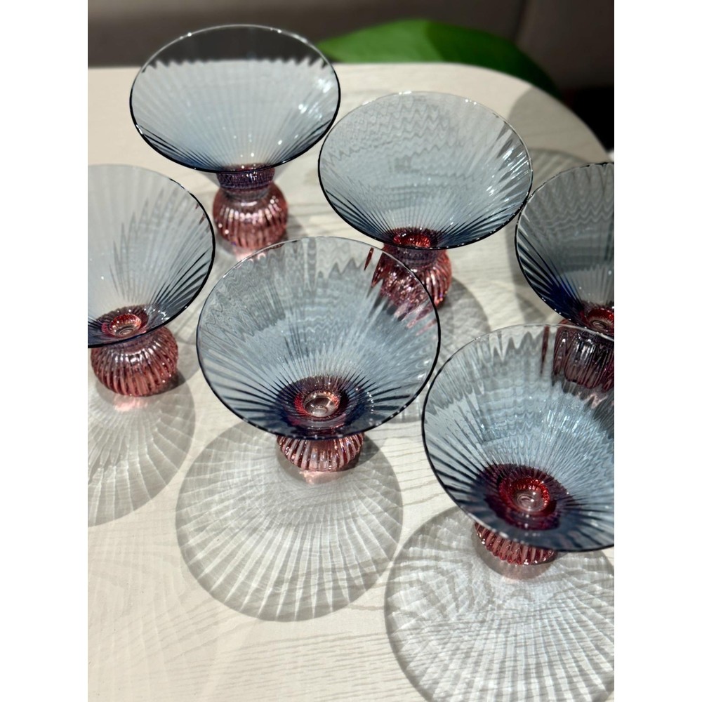 Roykıng Royking Konik Cup Bardak Mavi-Kırmızı  Kokteyl Kase Su Bardağı YV-498