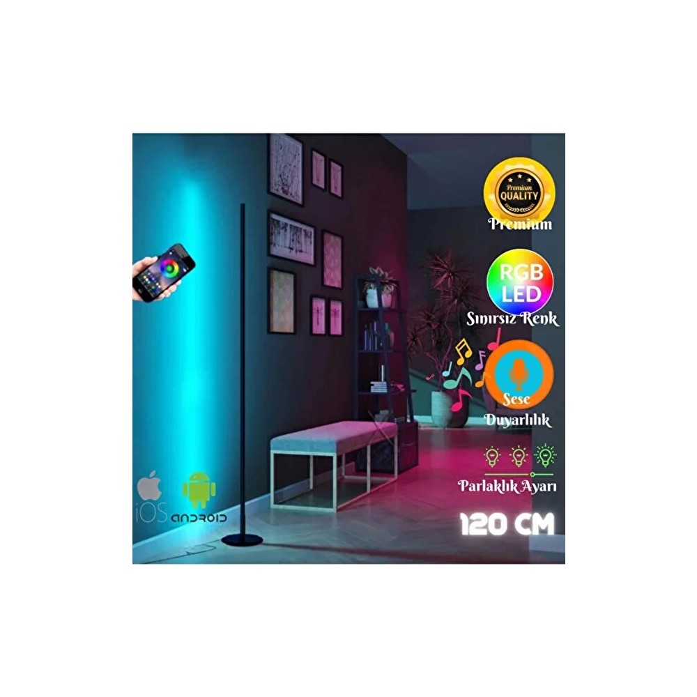 FKLIGHT Rgb Oda Aydınlatma Sistemi Full Renk Çok Özellik Telefon Kontrollü 120 cm