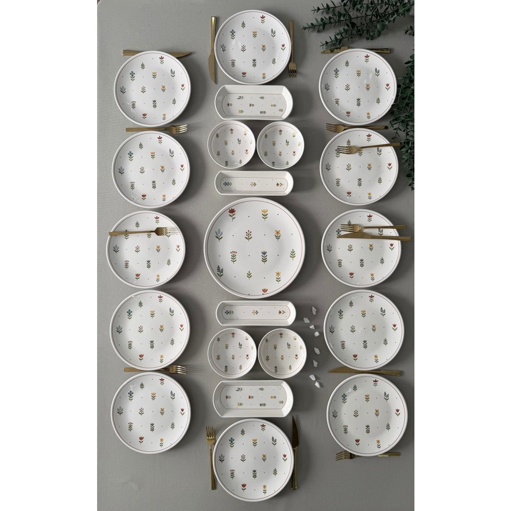 Hooly Home Pastel Bahçe 12 Kişilik 21 Parça Kahvaltı Takımı