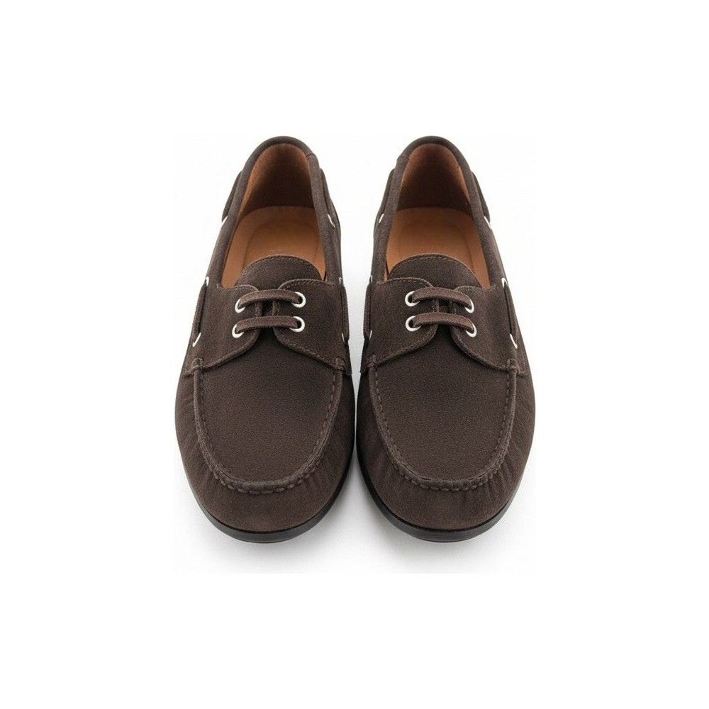 Ne&Ve Shoes Vizon Süet Hakiki Deri Bağcıklı Makosen Kadın Loafer