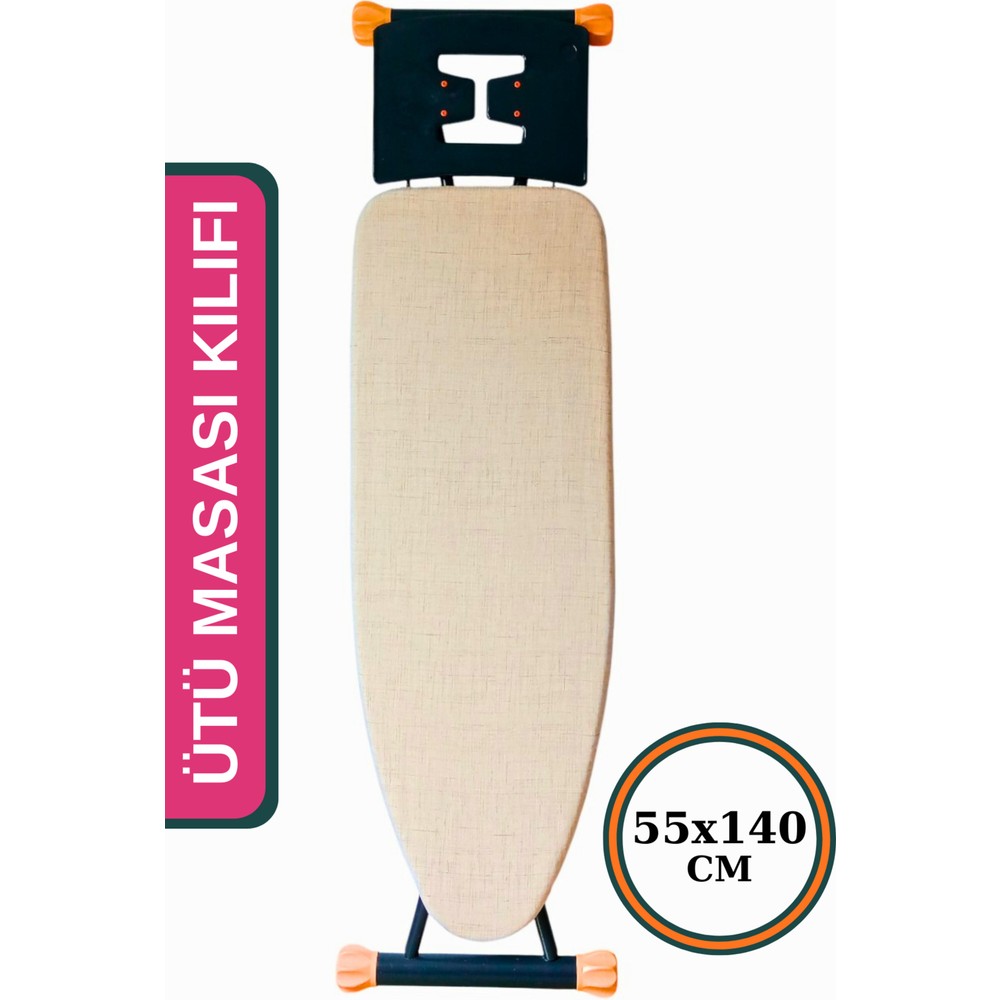 Asev Home  Keçeli Ütü Masası Kılıfı İpli Masaya Göre Ayarlanabilir  Stoperli Örtüsü Bezi 55x140cm Soft