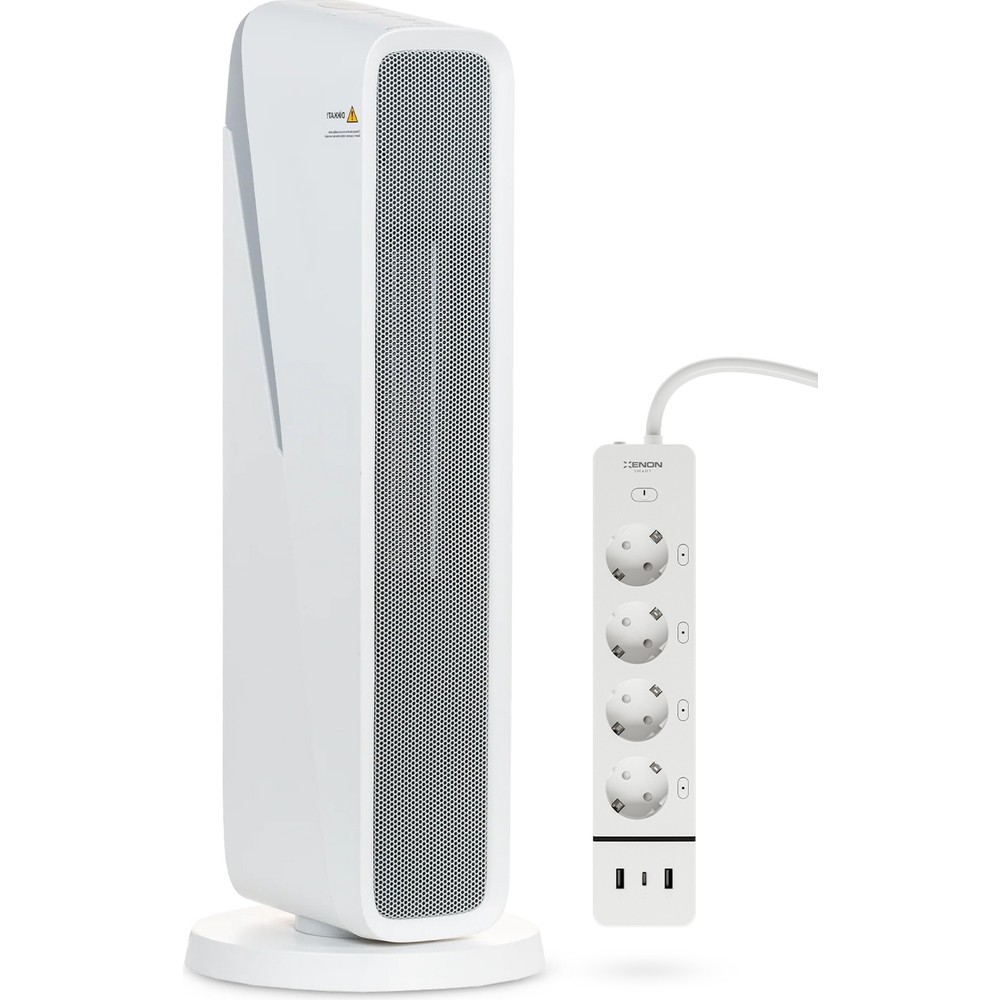 Xenon Smart Akıllı Turbo Fanlı Isıtıcı Iç Mekan Wi-Fi Isıtma Cihazı Ultra Sessiz Ptc Seramik Space Heater ve Çoklu Priz Seti