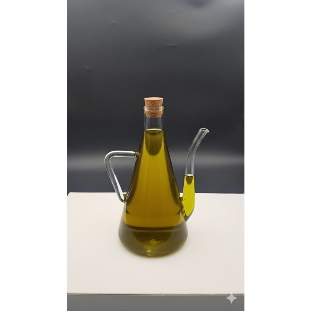 Öz-Home Borosilikat Cam Yağdanlık / Sosluk / Sirkelik Mantar Kapaklı 500 ml