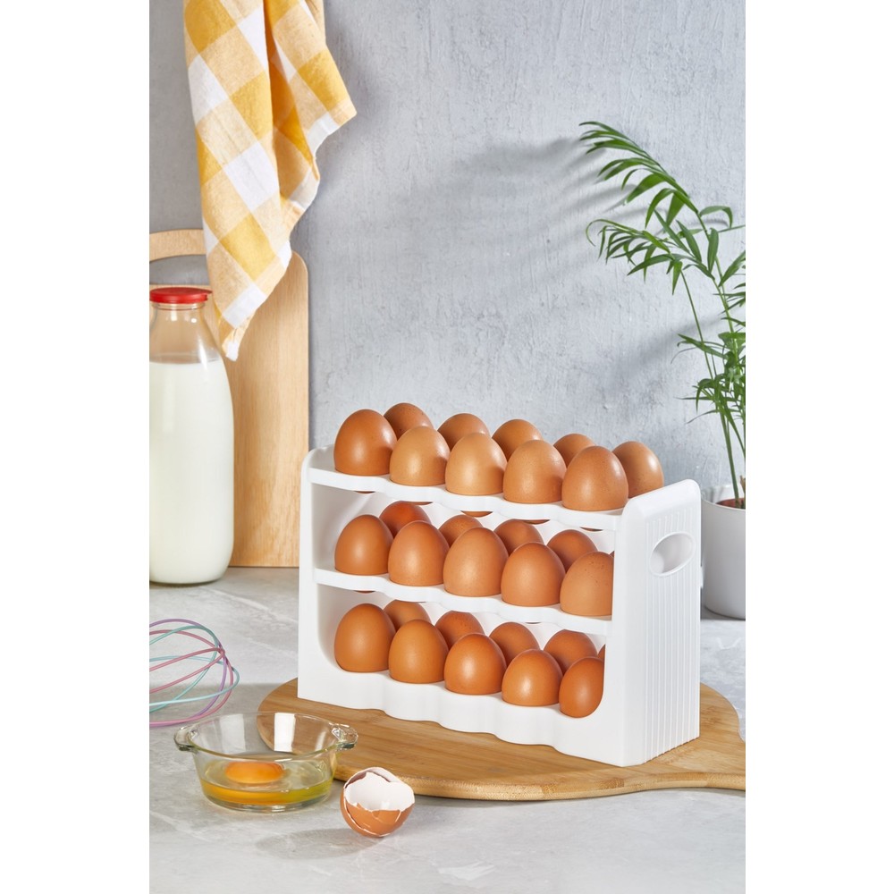 Lumindra 30 Bölmeli 3 Katlı Yumurtalık Organizer – Buzdolabı Düzenleyici, Bpa Içermeyen Yumurta Saklama Kabı