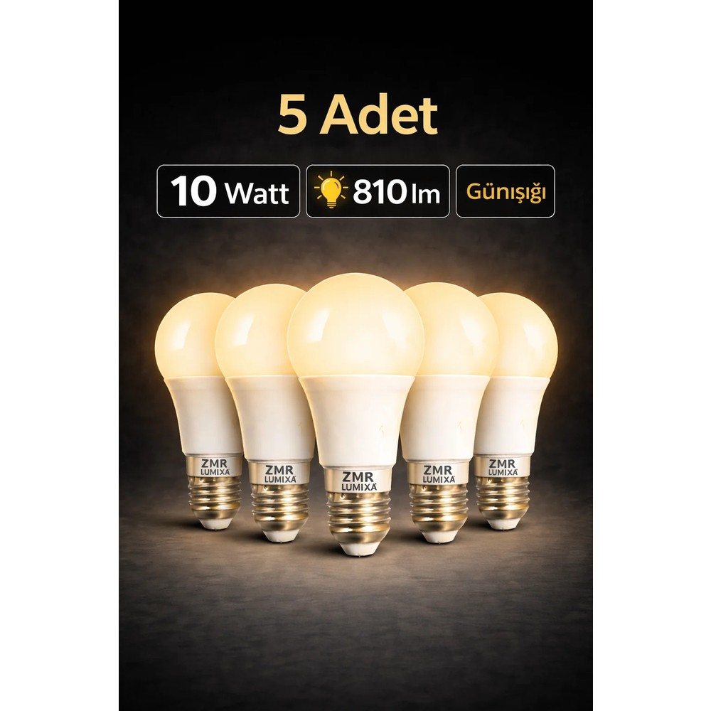 ZMR Lumıxa 10 Watt 810 Lm Günışığı Renk Ampul 5 Adet