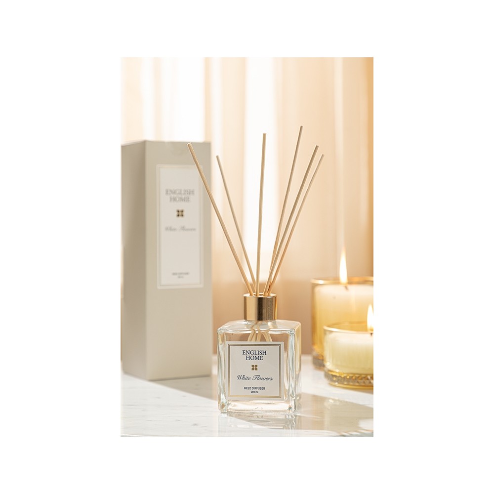 English Home Beyaz Çiçekler 200 ml Çubuklu Oda Kokusu Fresh Koku Tipi ile Dekoratif