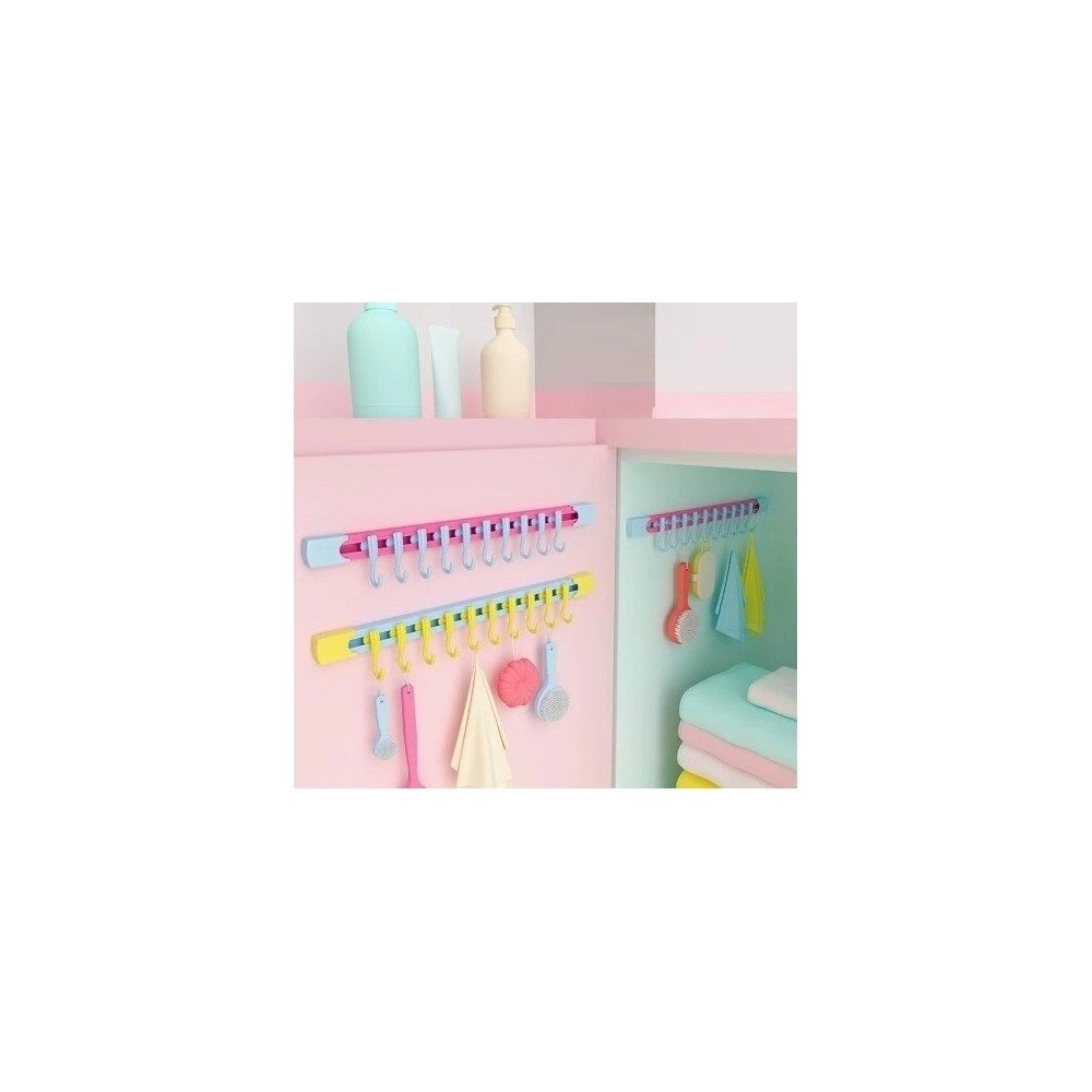 Tafce 10 Kancalı Raylı Mutfak ve Banyo Düzenleyici Askı 30 cm