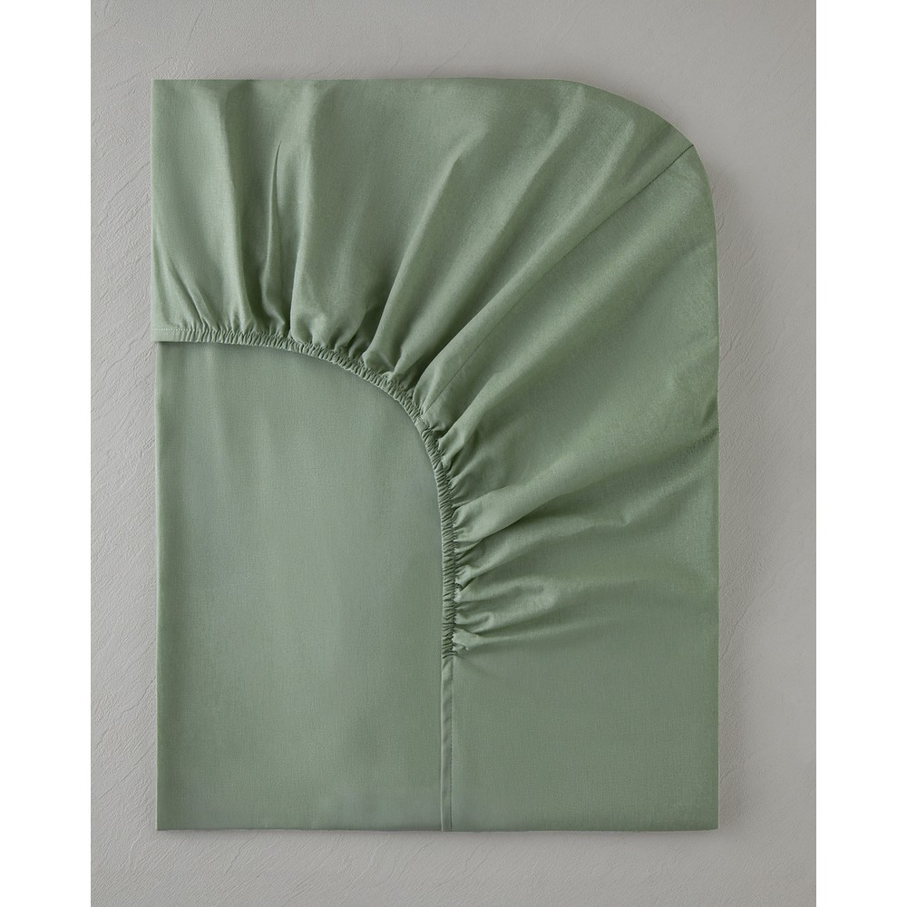 English Home Pure Pamuklu Tek Kişilik Lastikli Çarşaf 100x200 cm Çakıl Taşı