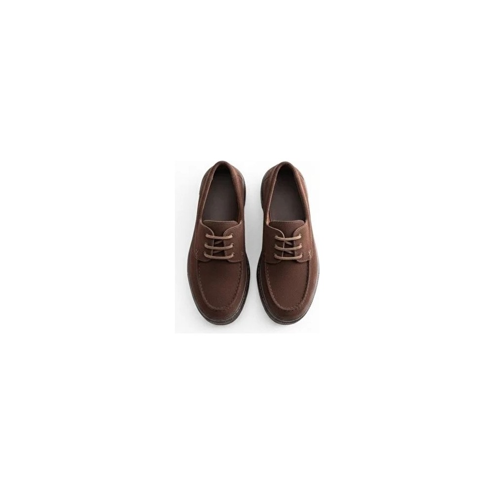 Ne&Ve Shoes Kahve Kadife Kadın Günlük Rahat Bağcıklı Ayakkabı
