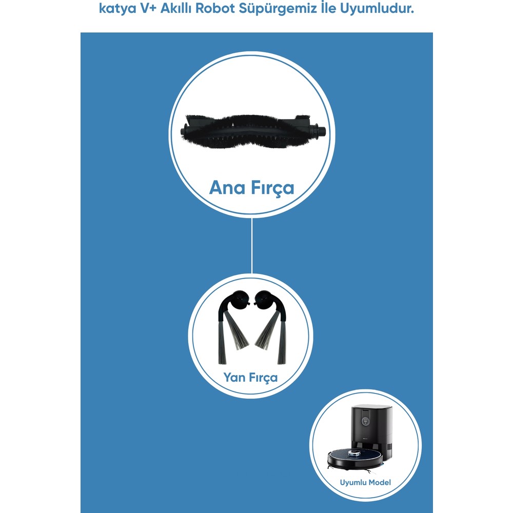 Şımart katya V+ Akıllı Robot Süpürge Fırça Seti