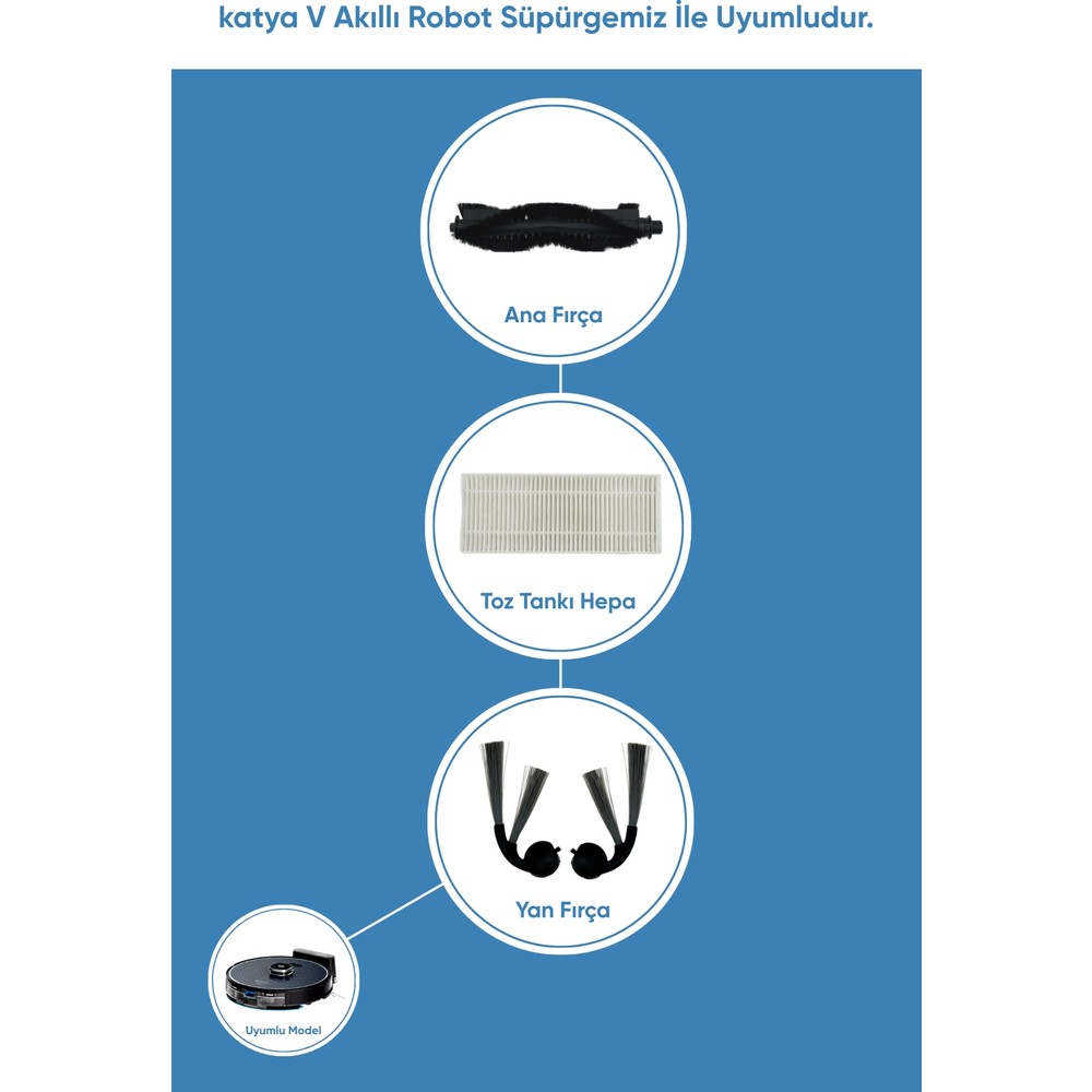 Şımart katya V Akıllı Robot Süpürge Süpürme Sarf Seti