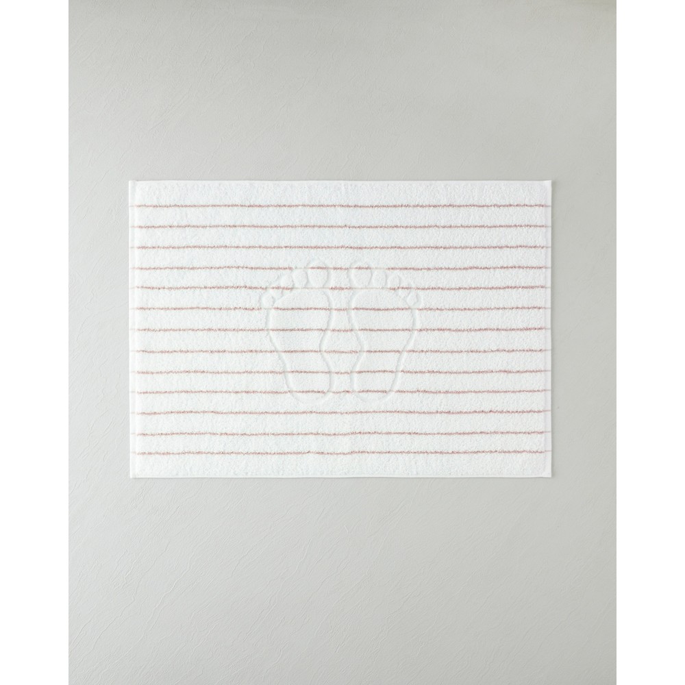English Home Mono Stripe Pamuk Ayak Havlusu 50x70 cm Beyaz - Pembe