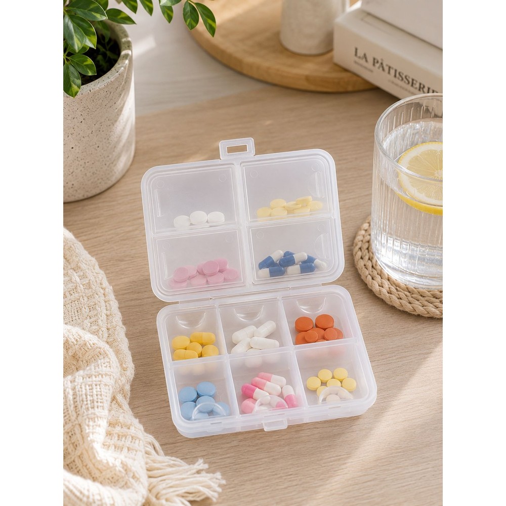 BURADABULDUN Qlux 10 Bölmeli Taşınabilir Hap Kutusu Bpa Free Hap Düzenleyici