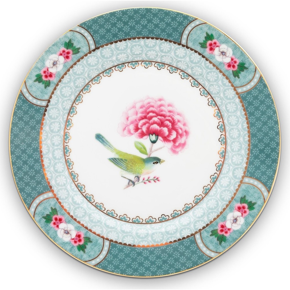 Pip Studio Blushing Birds Mavi Porselen Pasta Tabağı 17 Cm