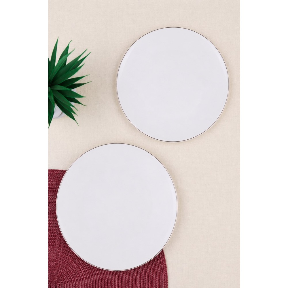 Tabak Evi Porselen Chic Platin Yaldızlı Servis Tabağı 24,50CM 2 Li
