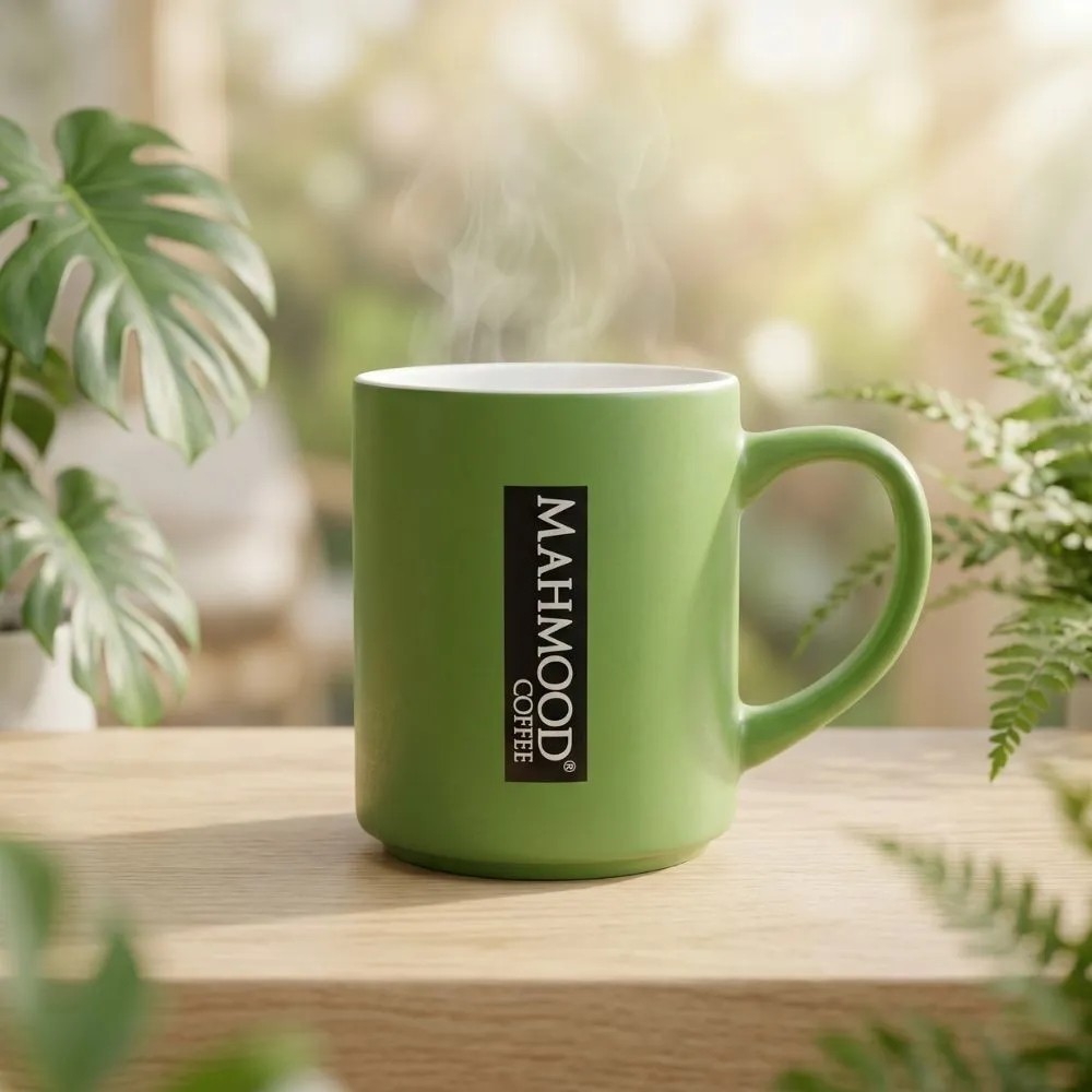 Mahmood Coffee Mottolu Porselen Kupa Yeşil 300 ml