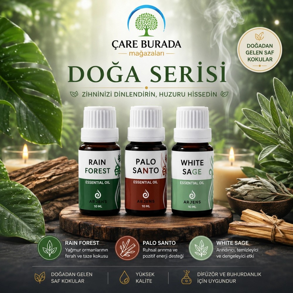 Çare Burada Arjens Rain Forest & Palo Santo & White Sage Esans 10 ml | Doğa Serisi