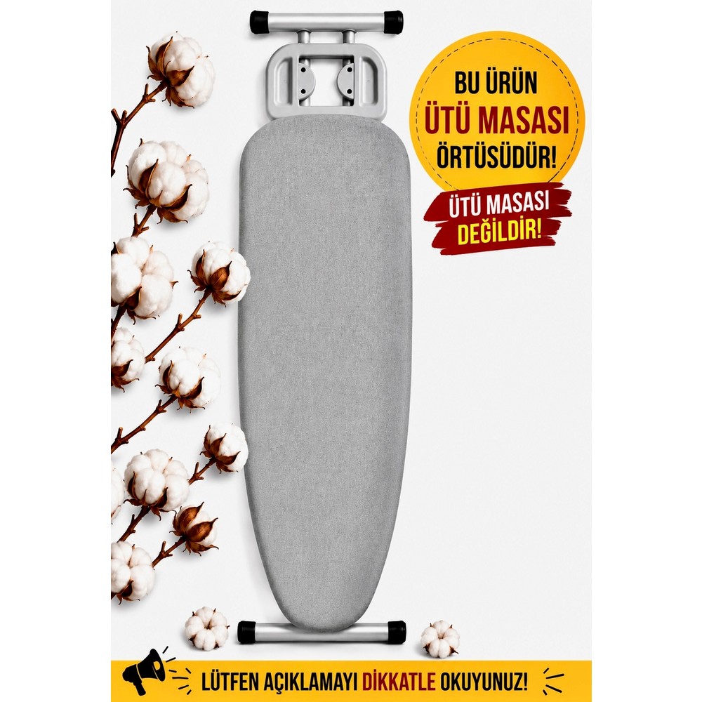 Aşkana En Çok Tercih Edilen %100 Pamuk Ütü Masası Kılıfı, Yanmaz,yapışmaz,kaymaz,çift Katmanlı,şık Model,gümüş Gri & Bordo Düz Renk Ütü Masası ÖRTÜSÜ,50X140 cm