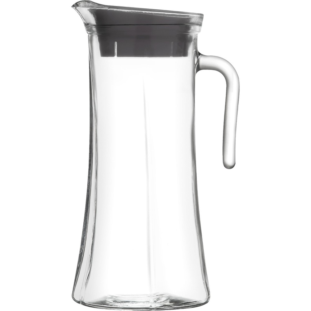 Lav Truva Cam Sürahi Tekli 1,4 L Kulplu Gri Plastik Kapaklı