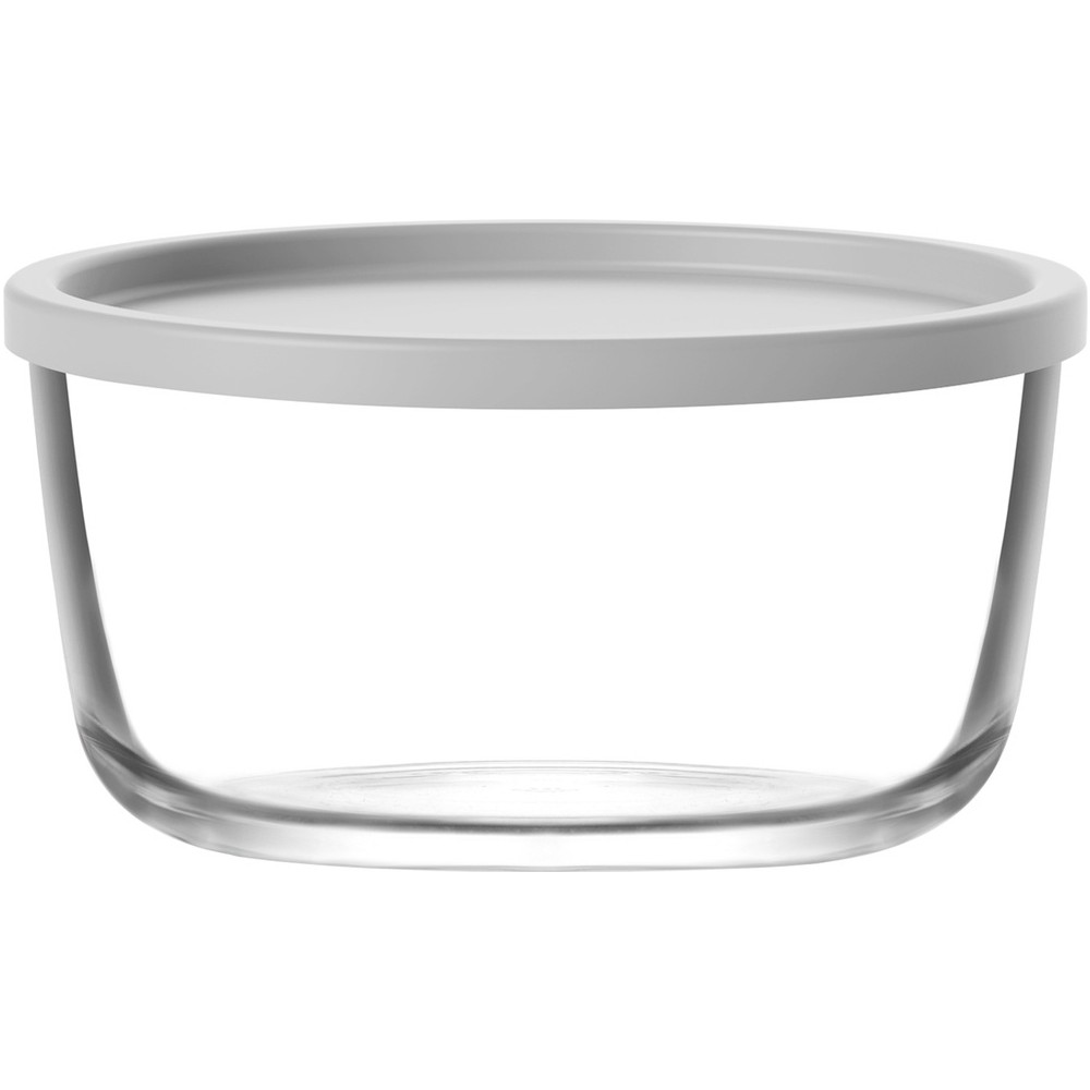 Lav Round Cam Saklama Kabı Tekli Orta Boy 800 ml Yuvarlak Beyaz Plastik Kapaklı (Sunum Kasesi)