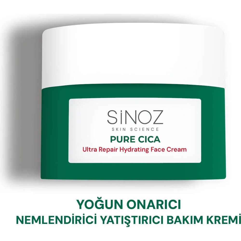 Sinoz Pure Cica Yoğun Onarıcı Yatıştırıcı Nemlendirici Bakım Kremi Tahriş Olmuş Hasarlı Ciltler İçin 50 ml