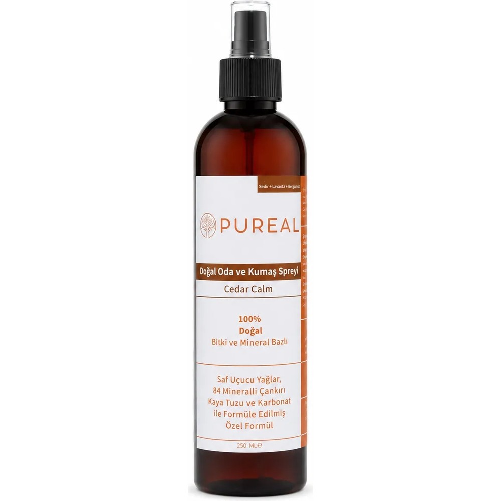 Pureal Doğal Oda ve Kumaş Spreyi - Cedar Calm: Sedir + Lavanta + Bergamot Uçucu Yağlı