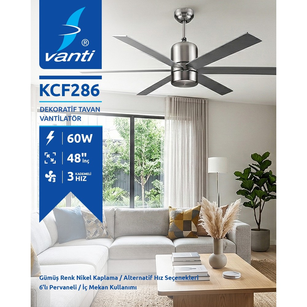 Kendal KCF286 Avizeli Vantilatör 60W