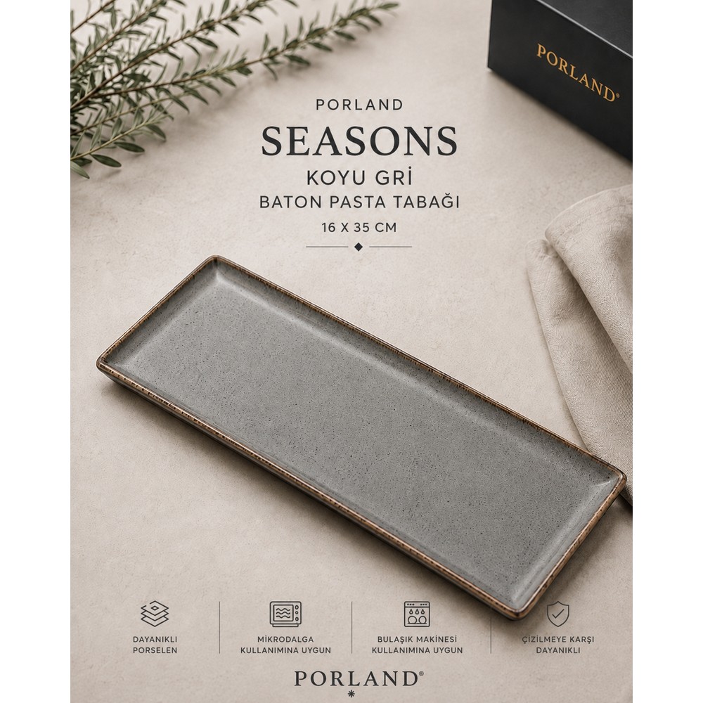 Tatlı Sunumlarınıza Geniş Bir Boyut: Porland Seasons Baton Pasta Tabağı (16X35 Cm)