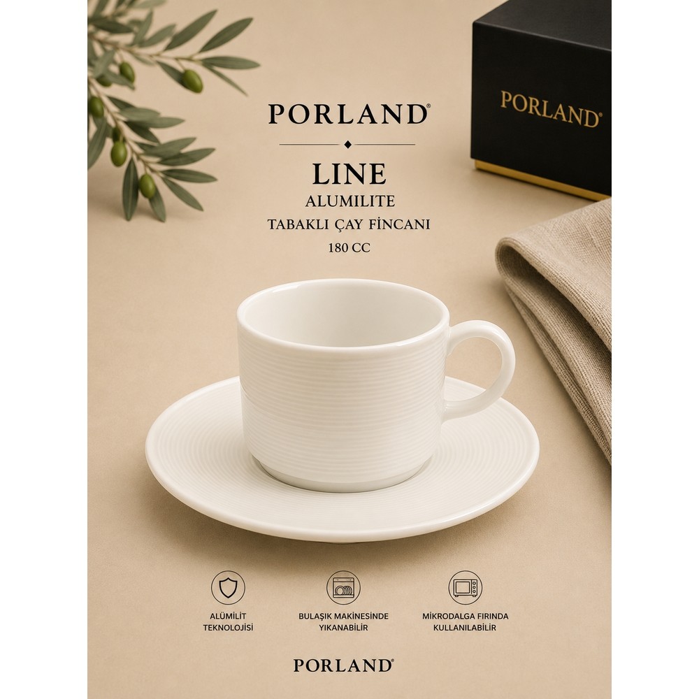 Porland Seaons / Alumilite Tabaklı Çay Fincanı Seti / Çay Saati Takımı 1 Kişilik