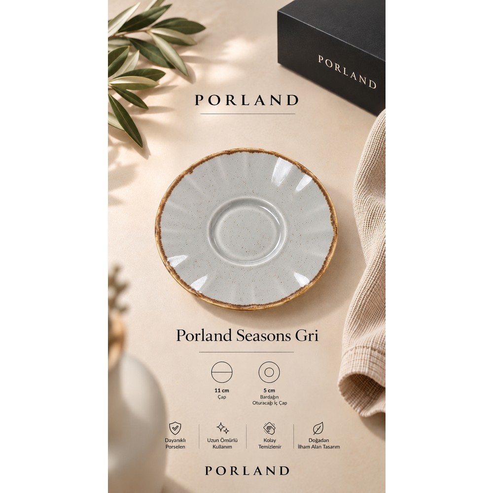 Porland Seasons Ergonomik Çay Tabağı 11 cm Çap