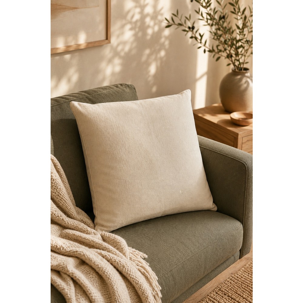 YUNUSOĞLU HOME 1 Adet Ham Bez Kırlent Kılıfı – %100 Pamuk, Fermuarlı 44X44 cm Dekoratif Yastık Kılıfı